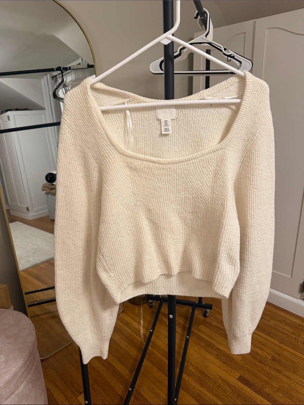H&M Cream Scoop Neck Knit Sweater